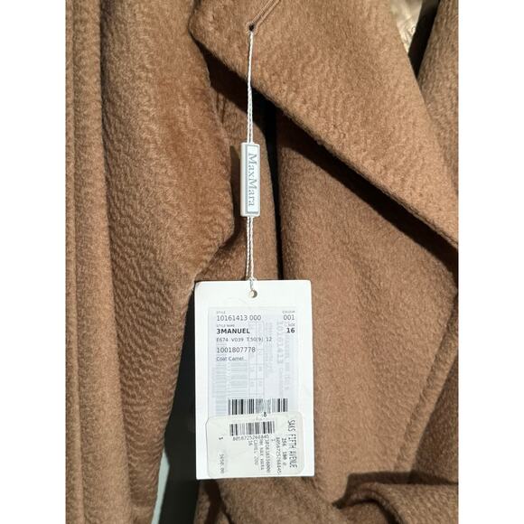 New MAX MARA Iconic Manuela Belted Wrap Coat Trench Tan Camel Hair US 16 $3650 - Picture 5 of 12
